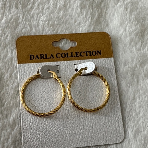 Dalia Collection Twisted Gold Hoop Earrings - Picture 1 of 3